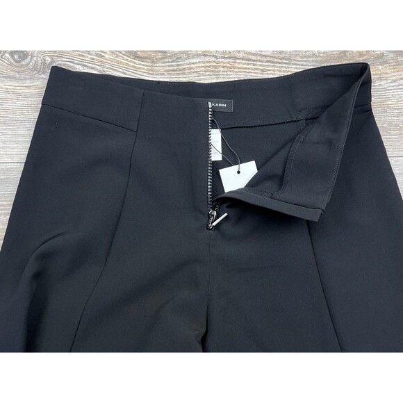 Christina Karen Flared Leg Trousers Black Cropped Minimalist Modern Chic Size XS - Picture 3 of 16